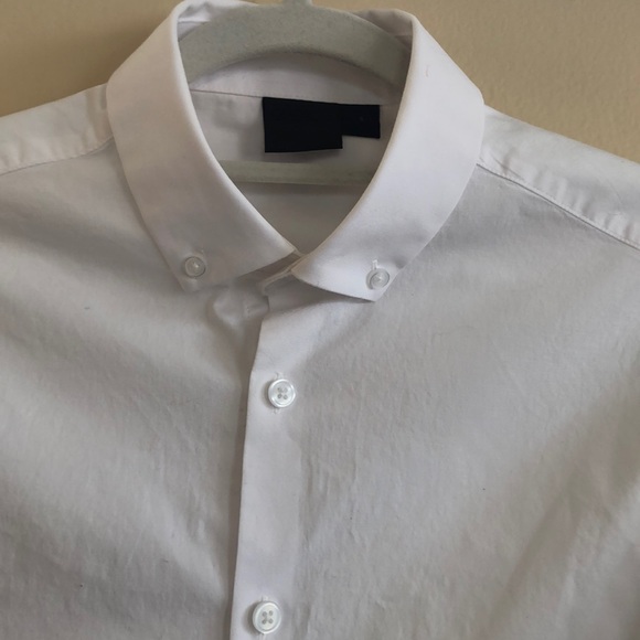 ASOS White Long Sleeve ButtonUp Collared Top SzSm - Picture 3 of 12